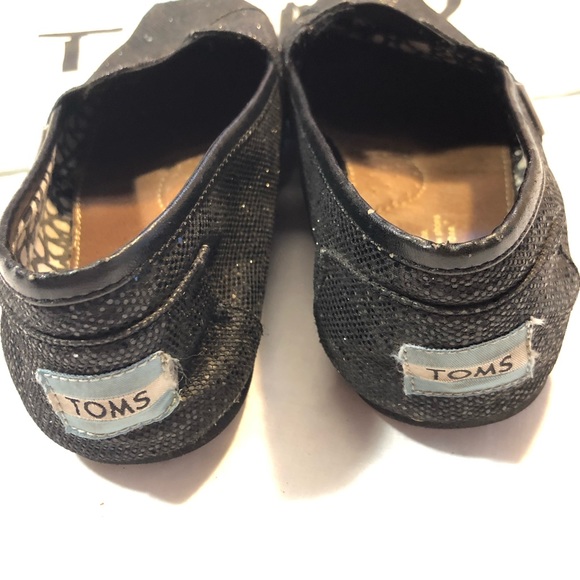 Toms Shoes Toms Glitter Shoes Loafers Black Sparkles Poshmark